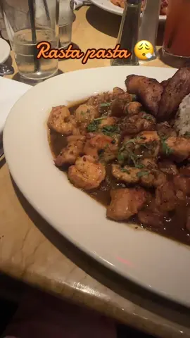 Rasta Pasta !!! A Bad ting that meal be mon ! Shrimp pineapples plantains with rice and beans ?? Ok cheesecake #cheesecakefactory #rastapasta #rastafari #creatorsearchinsights #bigbackactivities 