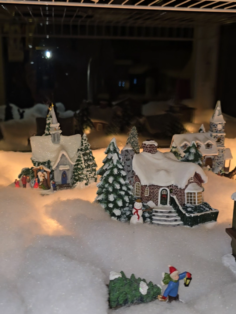 Check out my kitchen window! #christmasvillage #christmasdecor #xmas #holidayseason 