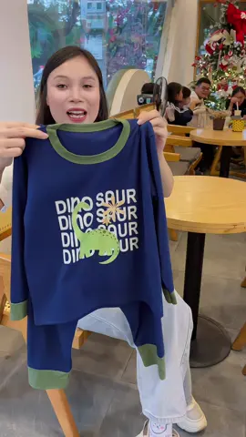 Bộ cotton dài tay mặc nhà cho bé trai mềm nhũn luôn 