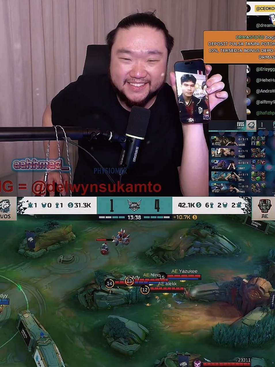 momen ko Delwyn VC players AE buat nanyain grand final datang ke venue atau restream aja #MLBB9TH #MLBB #kodelwyn #alterego 