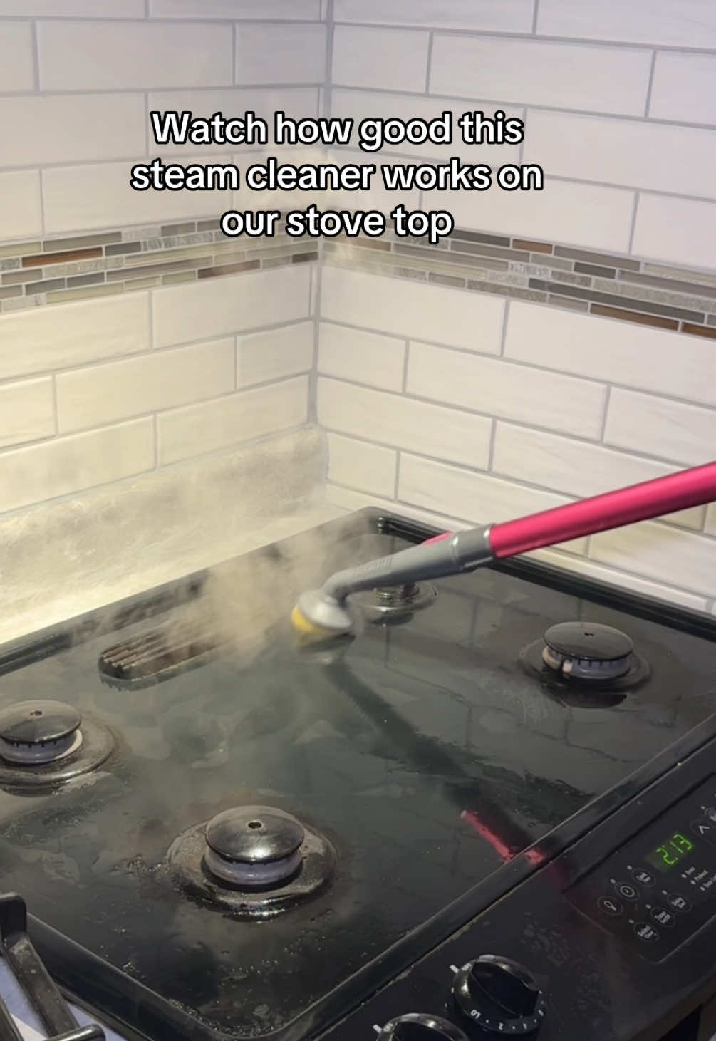 It got so much gunk off that’s impossible to clean with anything else! #steamcleaning #steamcleaner #steammop #cleaningtiktok #cleaning 