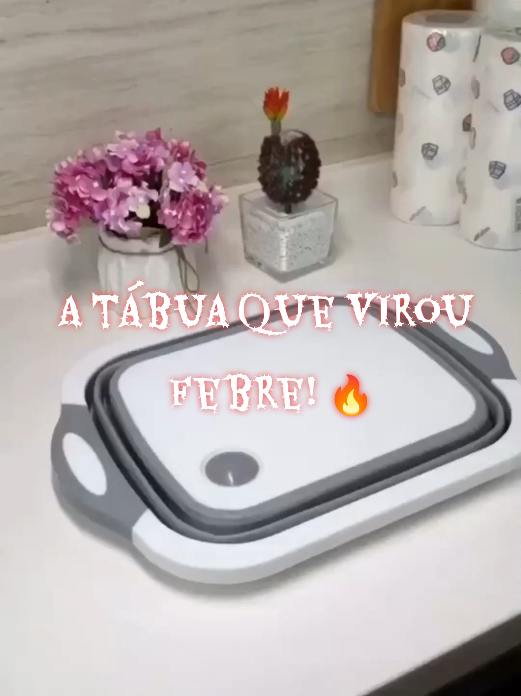 Tábua Retrátil 3 em 1 de Silicone – Bacia, Escorredor e Tábua! #tabuaretratil #gadgetsdecozinha #achadinhoShopee #cozinhapratica #utensiliosdecozinha