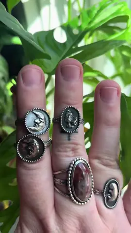 ‼️hand sculpted sterling silver clay‼️ 5️⃣5️⃣+🚢 These one-of-a-kind rings are hand sculpted with silver clay. I have 8 and 8.5 in the🌜7 in the 🍄‍🟫. Dont see you size? NOT a problem! Let me know what size you need and I can custom make it!  Very whimsical! Perfect for any witchy aesthetic! Message me if you’re interested! #hand#handmadewithlovep#shoplocaly#foryoupage❤️t#tiktok