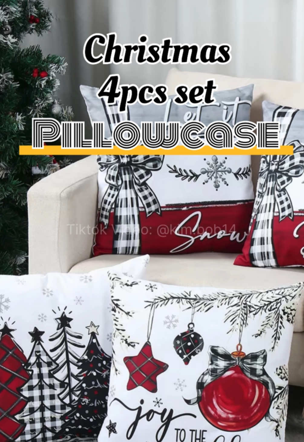 4pcs set Christmas Pillowcase #pillow #pillows #christmas #pillowcase #christmaspillowcase 