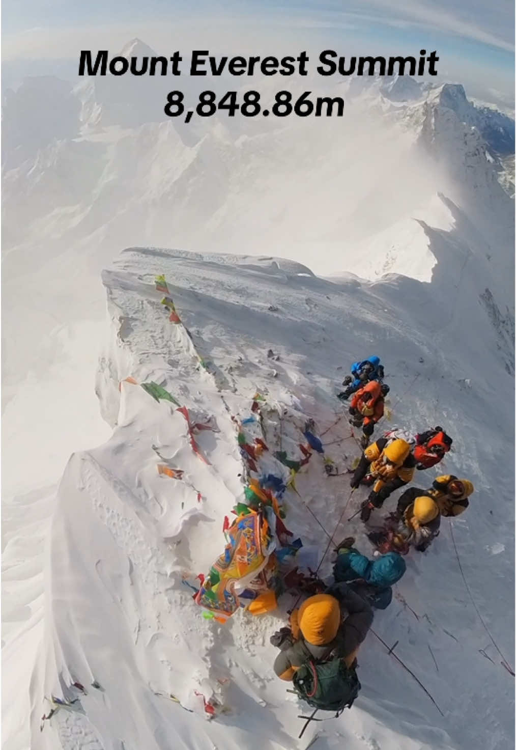 Top of Mt. Everest 8,848.86 meters —  This is the 360 degree view from the top of the world. Climb higher, dream larger!   