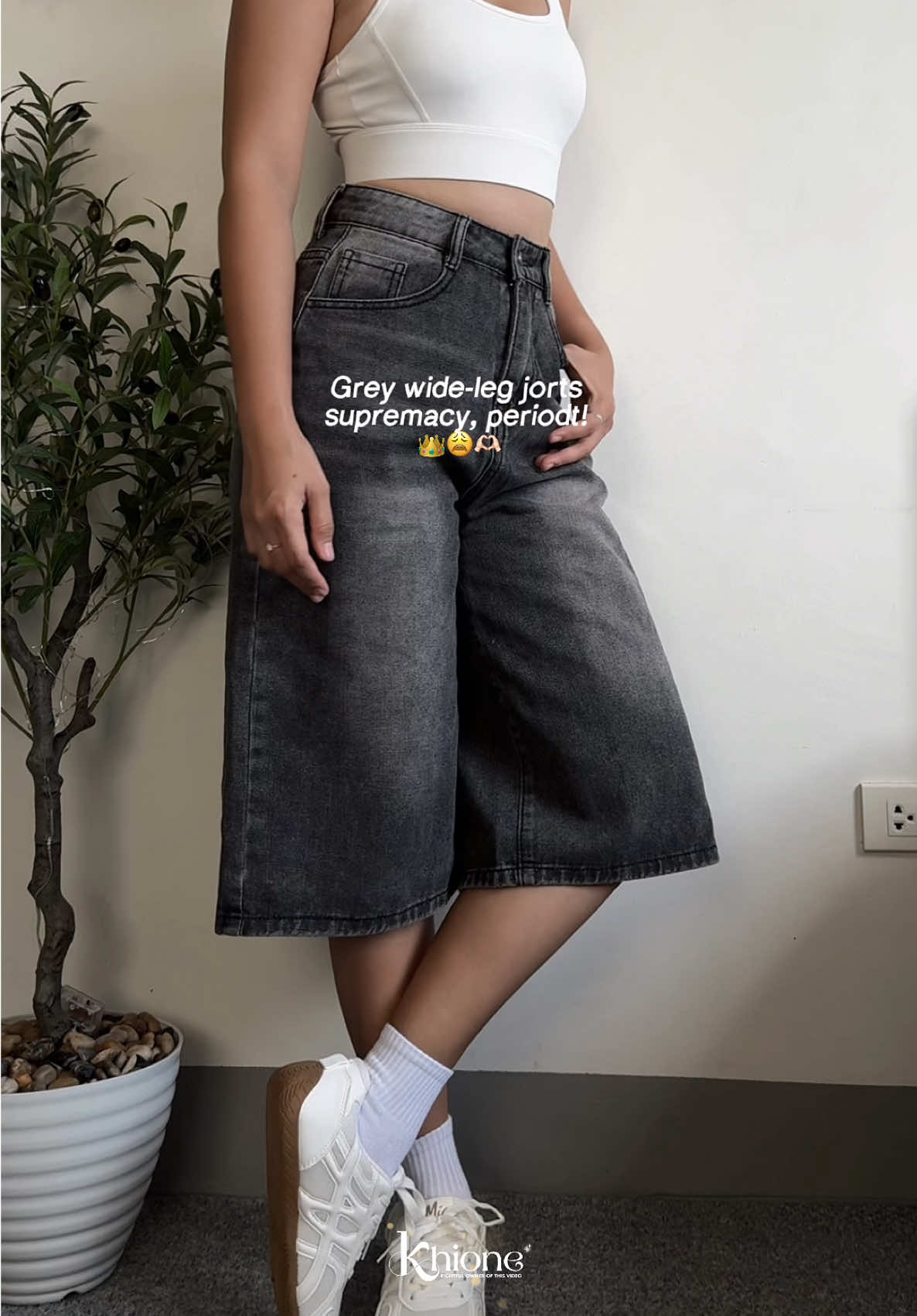 ganda nito, beb! 😩💫 | grey jorts reco. #jorts #denimjorts #greyjorts #jortsoutfitideas #streetwear 
