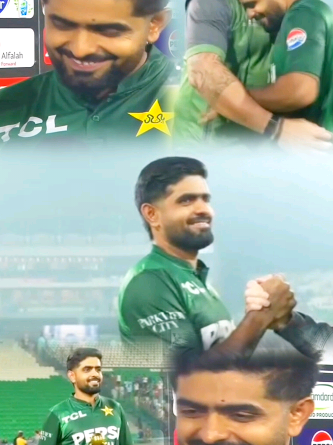 Babar was smiling & Babarian's were melting 😭🌺😍Mash Allah 🥹❤ This is what we want Babar  bhai🎀🫠His smile made everyone happy a lot🫶🏻🥳 . . . Note :_ It's just an fan made edit..Whole credit to respectful owner ,no intention of getting credit at all ..so no need to sent copyright claim or something else 🙂 . . #babarazam #rizbar #naseemshah #foryou #Aura 
