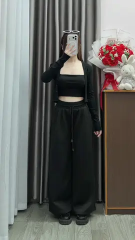 Quần nỉ ống rộng cạp to #quanni #quanongrong #thoitrangnu #phoidoxinh #xuhuong 