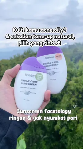 Sunscreen facetology all varian , ringan, non comedogenic & non acnegenic !! Huja hujan gerimis sunscreen wajib ya guys..  sunscreen tinted utk menyamarkan noda bekas jerawat & meratakan warna kulit tuh mantul banget