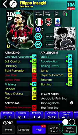 Inzaghiiii best cf is coming #inzaghi #fyp #isagiyoichi #efootball #ايفوتبول 