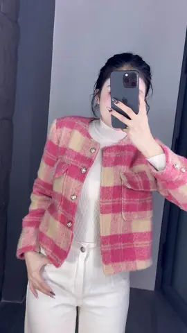 Áo khoác dạ kẻ #aokhoacda #aokhoacnu #thoitrangnu #xhtiktok 