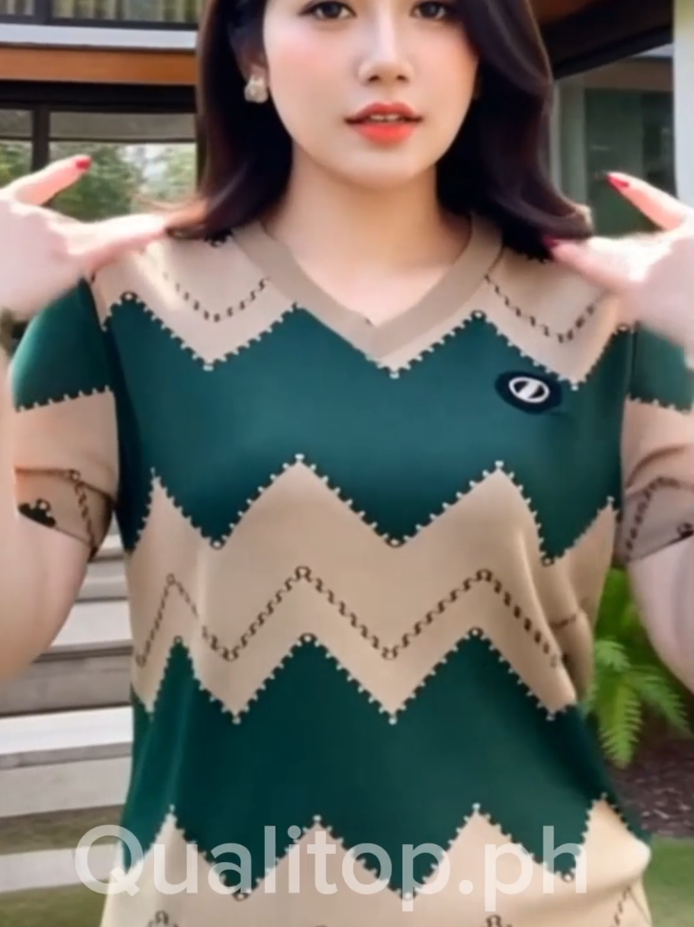 ​Elegant summer top, short sleeve, printed, loose and striped, comfortable base, mother's style, plus size, women's clothing, summer 2025, repeat purcha #women #Trending #top#Trending #Fashion 