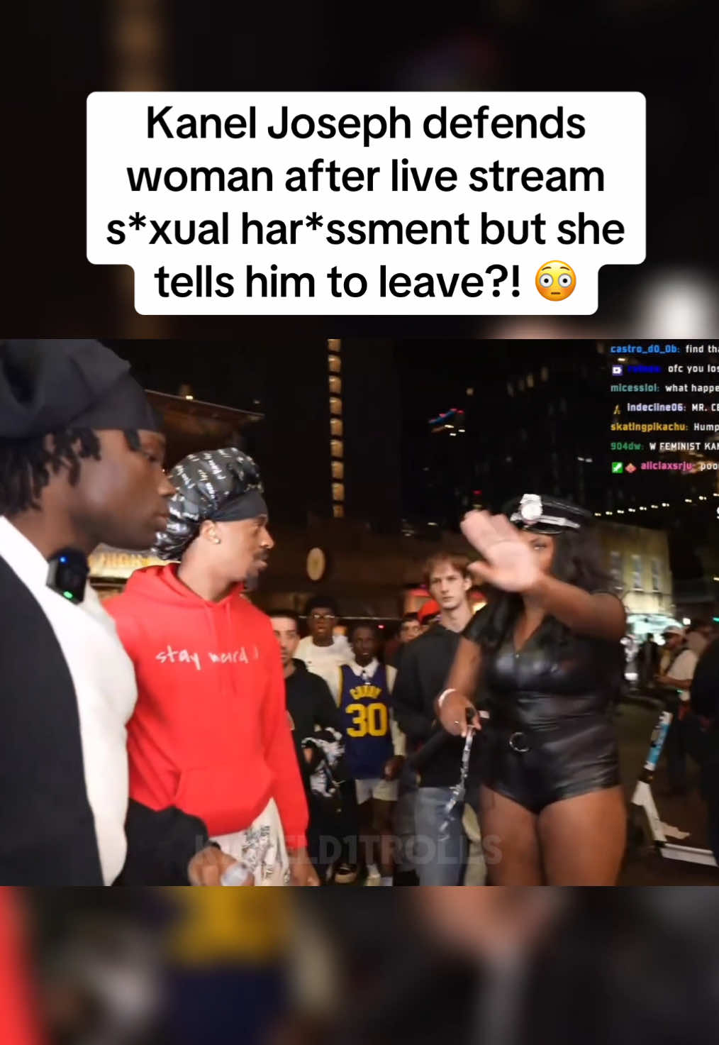 Kanel Joseph defends woman after live stream s*xual har*ssment but she tells him to leave?! 😳 #kaneljoseph #harassment #fyp #viralvideo 