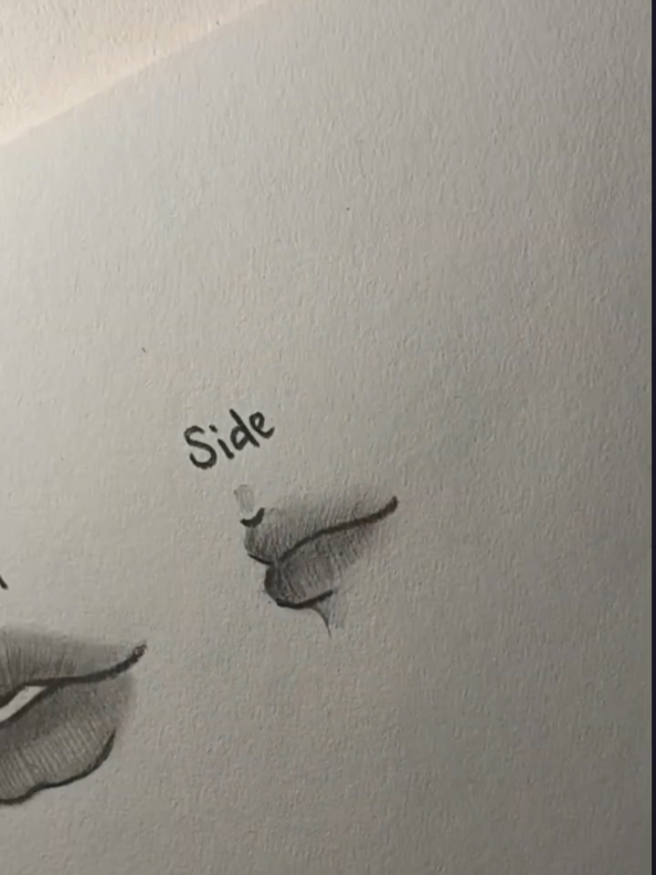 How I draw lips in three view 🌸 #DIY #satisfying #pencildrawing #cute #howtodraw 