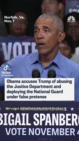 Obama accuses Trump of abusing the Justice Department and deploying the National Guard under false pretense #obama #trump #nationalguard 