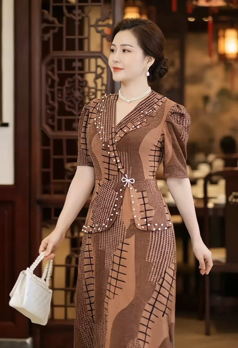 Đầm trung niên đi tiệc #damtrungnien #dambigsize #thoitrangtrungnien 