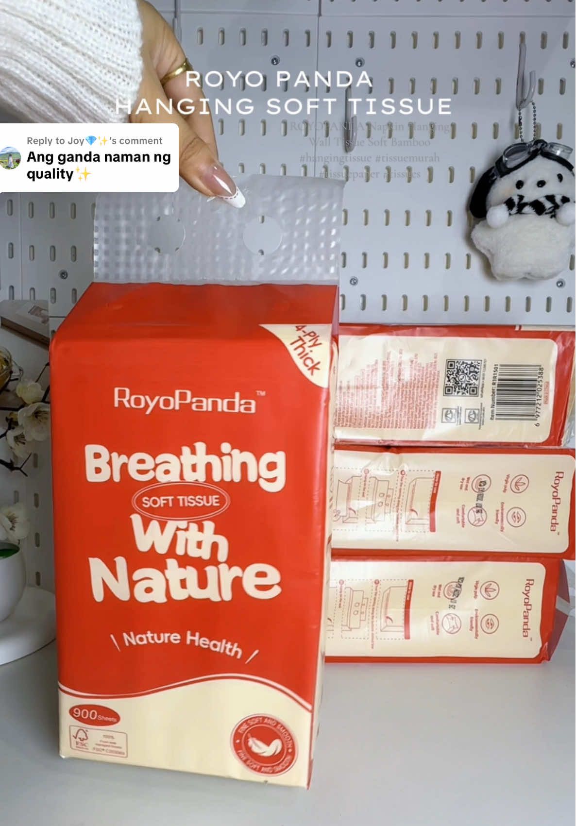 Replying to @Joy💎✨  ROYOPANDA Napkin Hanging Wall Tissue Soft Bamboo #hangingtissue #tissuemurah #tissuepaper #tissues