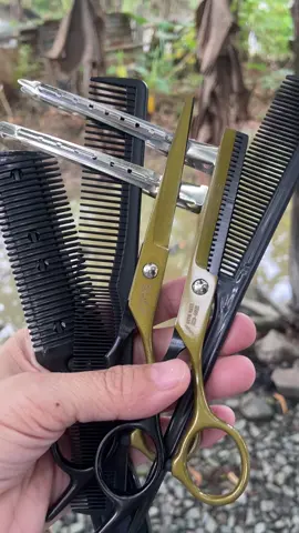 Barber complete set gunting with comb hairclip at labaha! Soafer sharp scissors #fyp #fypシ゚ #scissors #hairstyle #barber 