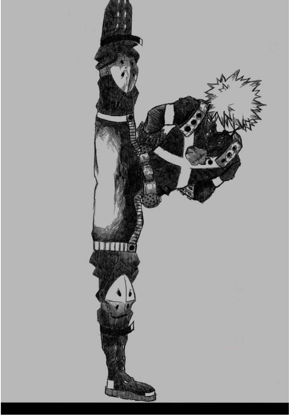 軍服はまた次回 足上げハマっちゃった🙂‍↕️ #爆豪勝己  #軍服  #イラスト #chinesemilitarydance 