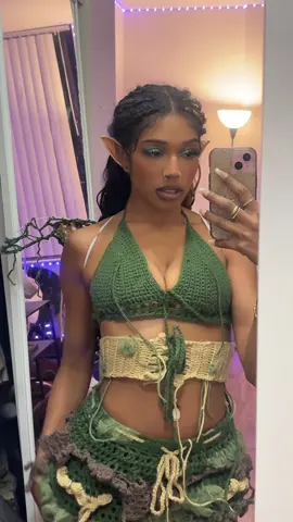 Self made garden fairy costume 💜✨ #crochetcostume #crochetcosplay #gardenfairy #fairyqueen 