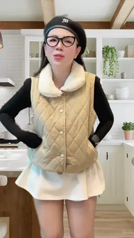 Áo gile trần trám cổ lông #thoitrangnu #aogile #aophao #aoghile #ao 