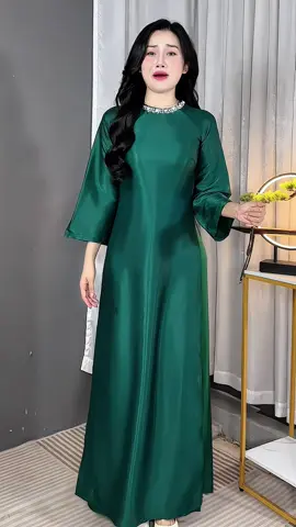 [Áo Dài Dáng Suông Bích Vân] Tay Lỡ Loe Lỡ Dài,Cổ Đính Pha Lê, Lụa Tơ Vân Cao Cấp,#aodainu #aodaitaylo #aocachtan #thoitrangnu #xuhuong 
