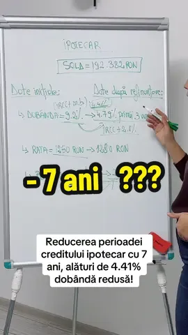 Cumpărarea unei case este, fără îndoială, un pas important în viața oricărei persoane. Însă, creditul ipotecar poate deveni o povară care pare să nu se mai termine. Ce-ai spune dacă ai putea reduce perioada de rambursare cu până la 10 ani, economisind o sumă semnificativă în dobânzi și eliberându-te mai repede de datorii? Există soluții eficiente, iar tu le poți implementa chiar acum! Primul pas este să înțelegi că reducerea perioadei nu înseamnă neapărat să plătești mai mult lunar. Există modalități inteligente de a accelera rambursarea creditului fără a-ți afecta bugetul. De exemplu, poți face plăți suplimentare mai mici, dar constante, care vor reduce semnificativ durata creditului. Fie că este vorba despre plata unui procent din venituri în plus,  fie că decizi să redirecționezi economiile către credit, fiecare pas contează. O altă soluție eficientă este refinanțarea. Dacă ai avut un credit ipotecar pe termen lung, refinanțarea te poate ajuta să obții o dobândă mai mică și să scurtezi perioada de rambursare, păstrându-ți rata lunară similară sau chiar mai mică. Consultă-te cu un specialist pentru a analiza opțiunile care se potrivesc cel mai bine situației tale financiare. Reducerea perioadei creditului ipotecar cu 10 ani poate însemna mai mult decât simpla economisire de bani. Te va ajuta să te simți mai sigur pe viitor, să economisești pe termen lung și să îți construiești o viață financiară sănătoasă. Fă-ți planul acum și profită de fiecare oportunitate pentru a deveni liber mai devreme! #ReducerePerioadăCredit #LiberDeDatorii #EconomiseștePeTermenLung #PlăteșteMaiPuțin #FinanțareInteligentă              🏠 Creditul Tău - Vrei un credit ipotecar? Ma poti contacta la numarul : 0771291520 📝 Pune-ți ordine în bani cu ajutorul unui Plan Financiar personalizat 👔 Programează o ședință gratuita prin care sa afli care sunt cele mai bune planuri de investitii