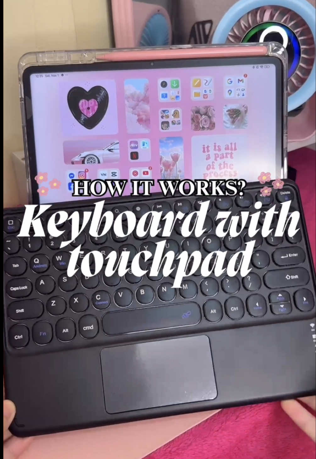Replying to @˖𓍢ִ໋🌷͙֒A˚˖  Hi, to answer your question and since most of my live viewers are asking how a tablet keyboard with touchpad works, here’s the video! This is compatible to all android/ios tablet and ipad.  #keyboardtouchpad #tabletkeyboard #tabletaccessories #ipadaccessories #keyboard 