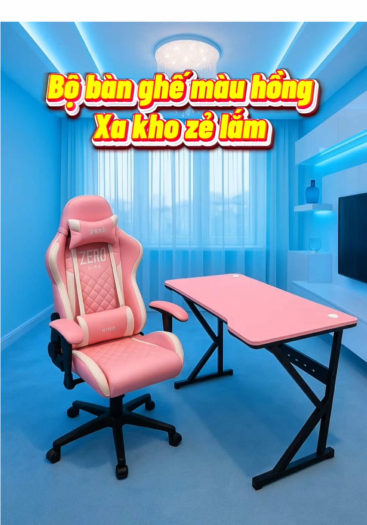 Bô bàn ghế màu hồng xinh xỉu#anna_store24 #viral #ghegaming #bangaming #fyp 