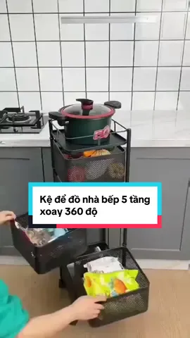 Kệ để đồ nhà bếp 5 tầng xoay 360 độ #giadung #giadungtienich #dodungthongminh 
