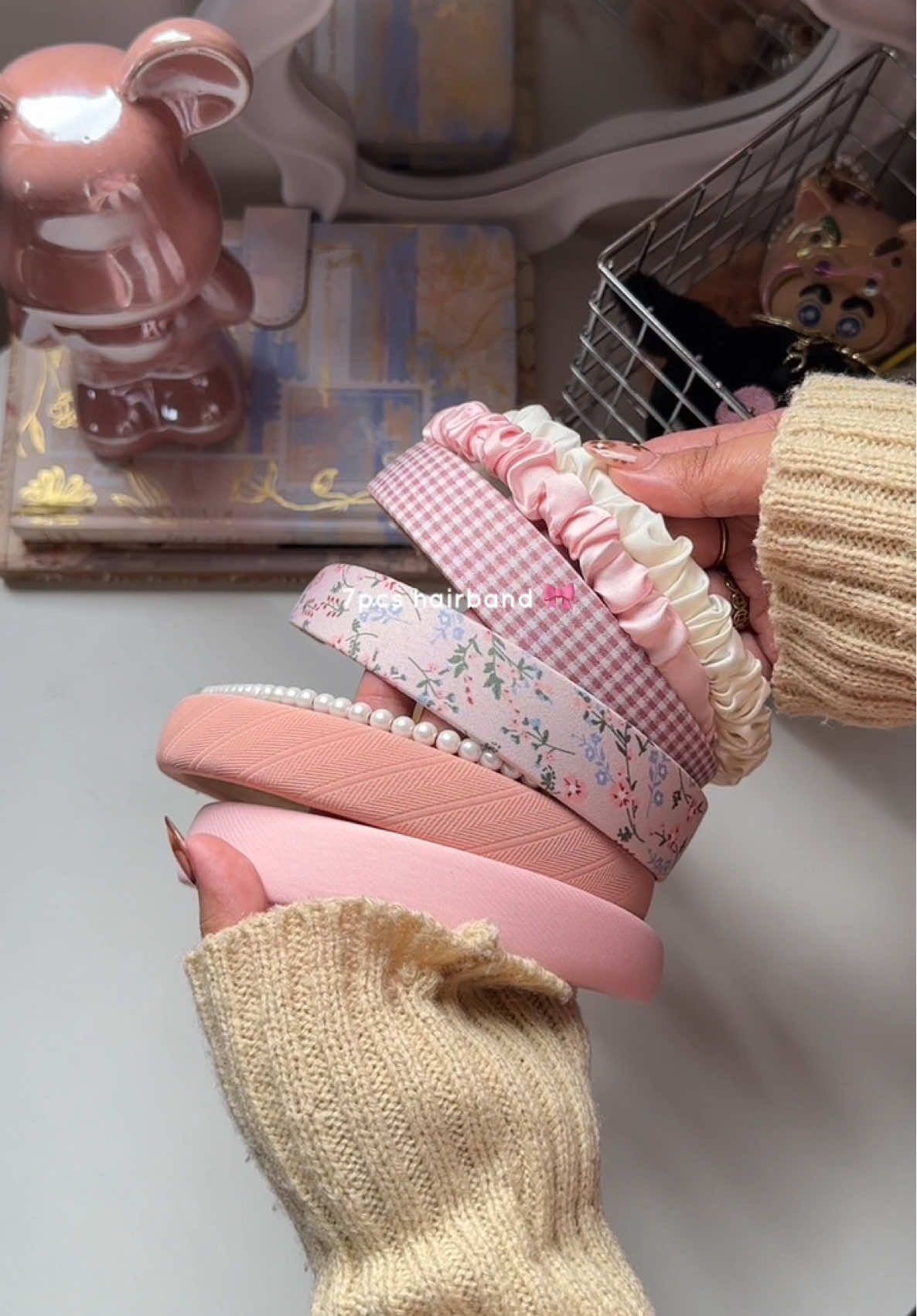 Floral plaid hairband