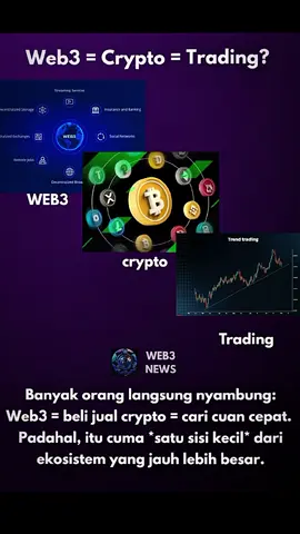#creatorsearchinsights  Banyak yang ngira Web3 = crypto = trading. Padahal Web3 itu jauh lebih luas  tentang kendali dan kepemilikan data, bukan cuma cari cuan. Di era Web2: datamu = milik platform. Di era Web3: datamu = milik kamu. #web3 #revolusi #crypto #teknologicanggih 