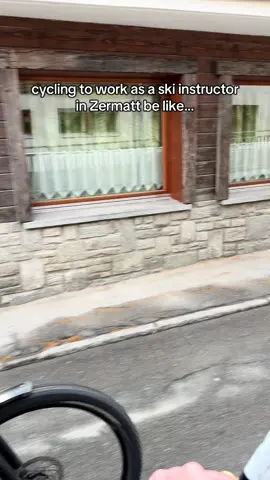 come to work with us as ski instructors in Zermatt. We use e bikes to get around the town as Zermatt is car free. The conditions are amazing at the moment and we are feeling very lucky to be skiing this early! #skiing #zermatt #skitok #skiingtiktok