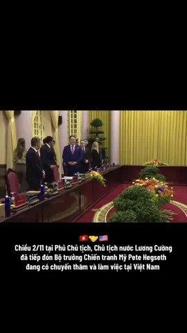 Chủ tịch nước Lương Cường tiếp Bộ trưởng Chiến tranh Mỹ 