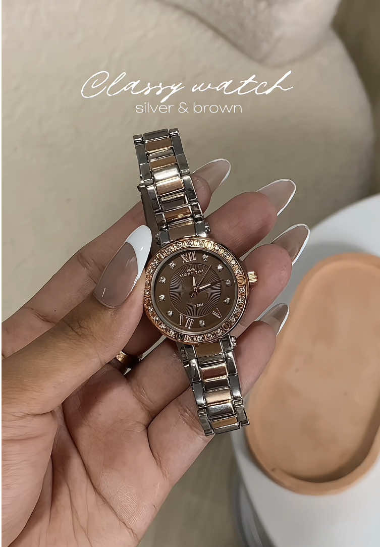 classy watch ✨ #watch #watchforwomen #silverwatch #brownwatch #classywatch 