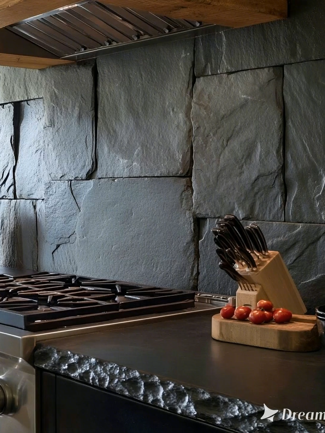 Industrial luxury meets raw stone power 🔥 This slate kitchen design is pure perfection. #KitchenGoals #HomeDesign #LuxuryKitchen #ModernRustic #SlateStyle #InteriorInspo #DesignTrend #KitchenMakeover #DreamKitchen #AestheticHome #HomeDecor #ModernLiving #fyp #foryou #viralhome #hometrends2025