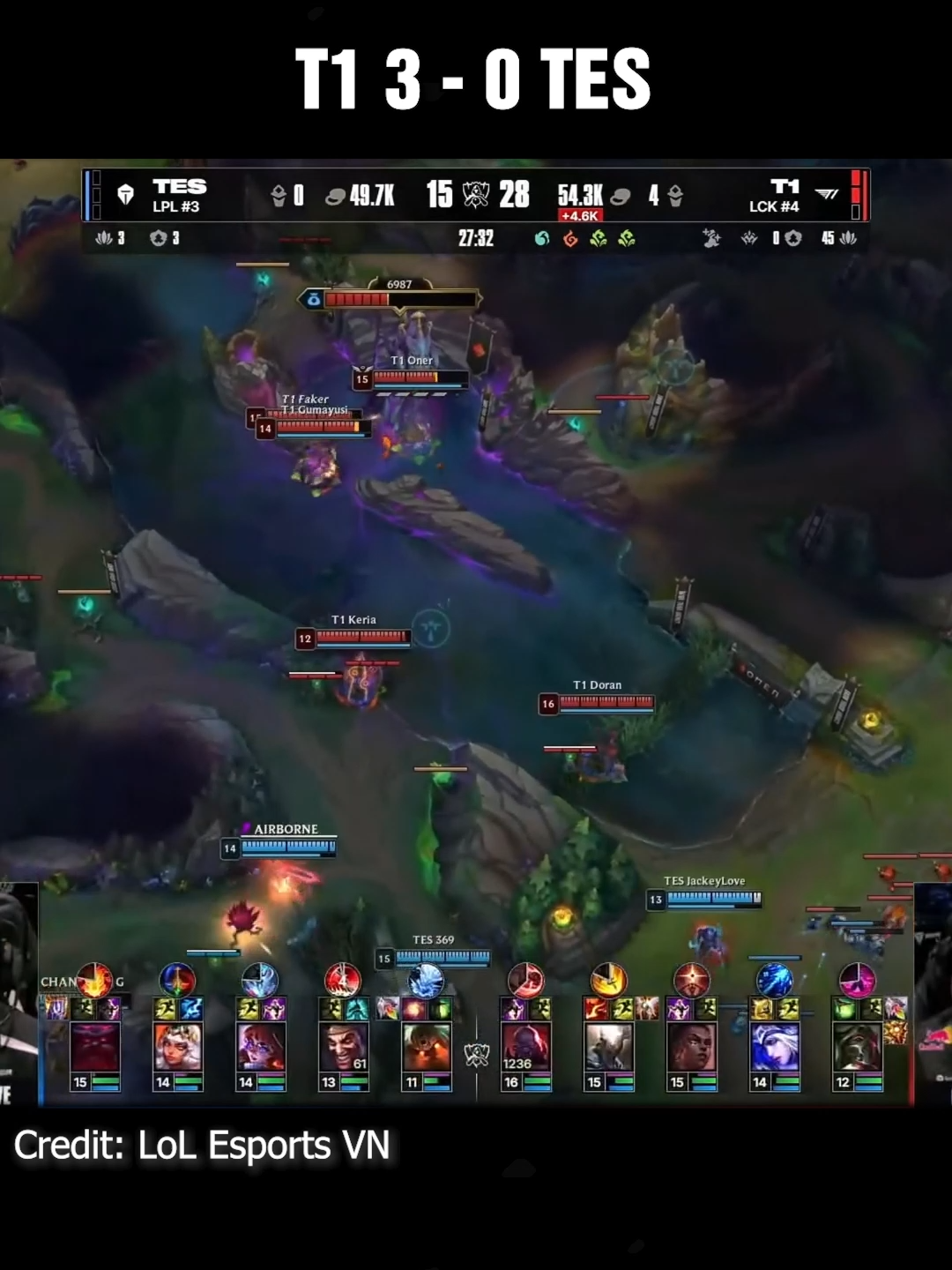 T1 3 - 0 TES | BO5 Bán Kết 2 | CKTG 2025 #ForOneLegacy #onlive