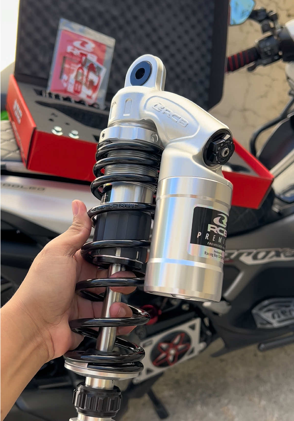 Stock out RCB Shock in 😎😍 #aerox155 #nmax155 #rcbphilippines #motorcycle #modifikasi 