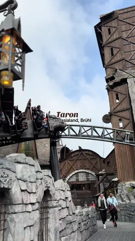 Taron is a multilaunch coaster manufactured by Intamin located at Phantasialand in Germany 🇩🇪 In the centre of Klugheim, one of the many themed worlds within the park 👀 #taron #phantasialand #rollercoaster #themepark #germany