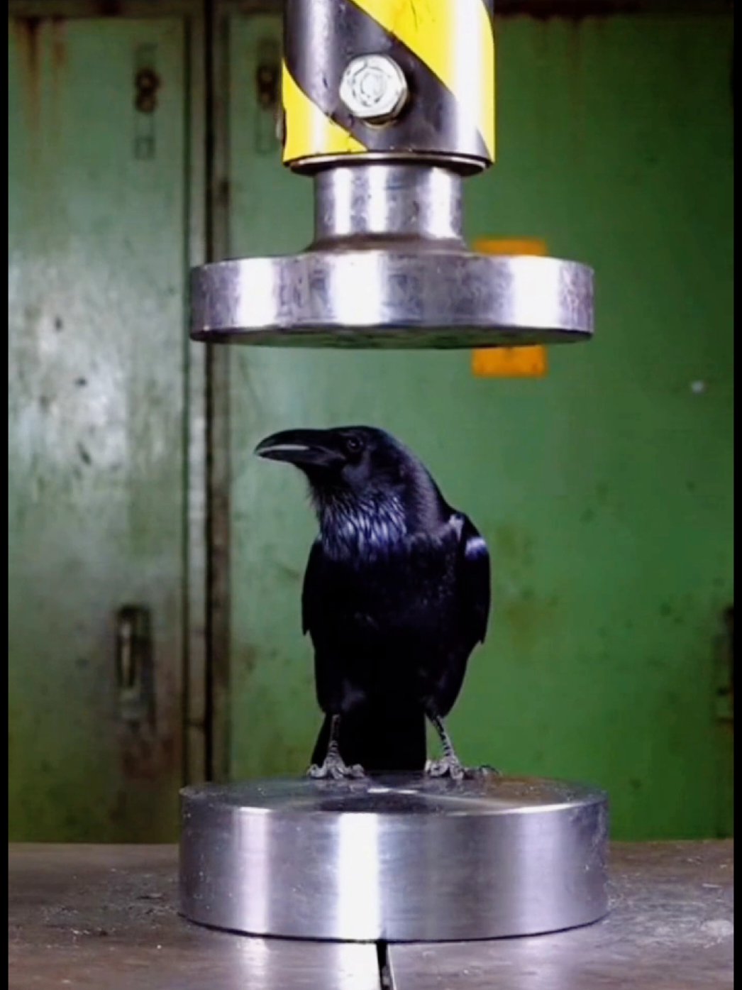 Raven hydraulic press #hydraulicpress #birdsoftiktok #growingup #foryoupage #creatorsearchinsights 