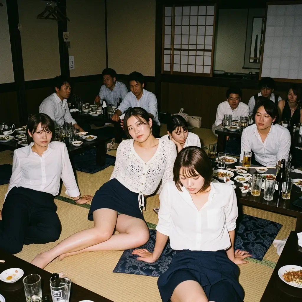 去年の会社の忘年会のセルフフォト🍺   みんな飲みすぎー！😂   でも、こういう夜が一番楽しいんだよね✨   #忘年会  #飲み会 #社会人の日常 #目の保養  #fyp