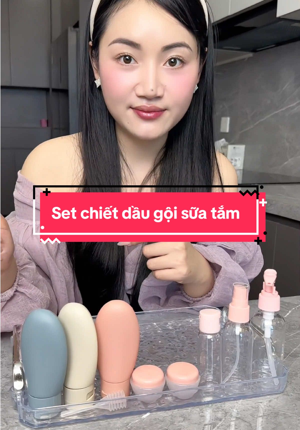 Bộ dụng cụ chiết dầu gội,sữa tắm,mỹ phẩm khi đi xa nhà rất cần thiết ạ #bochietsuatam #chietdaugoi #chietmypham #dogiadung 