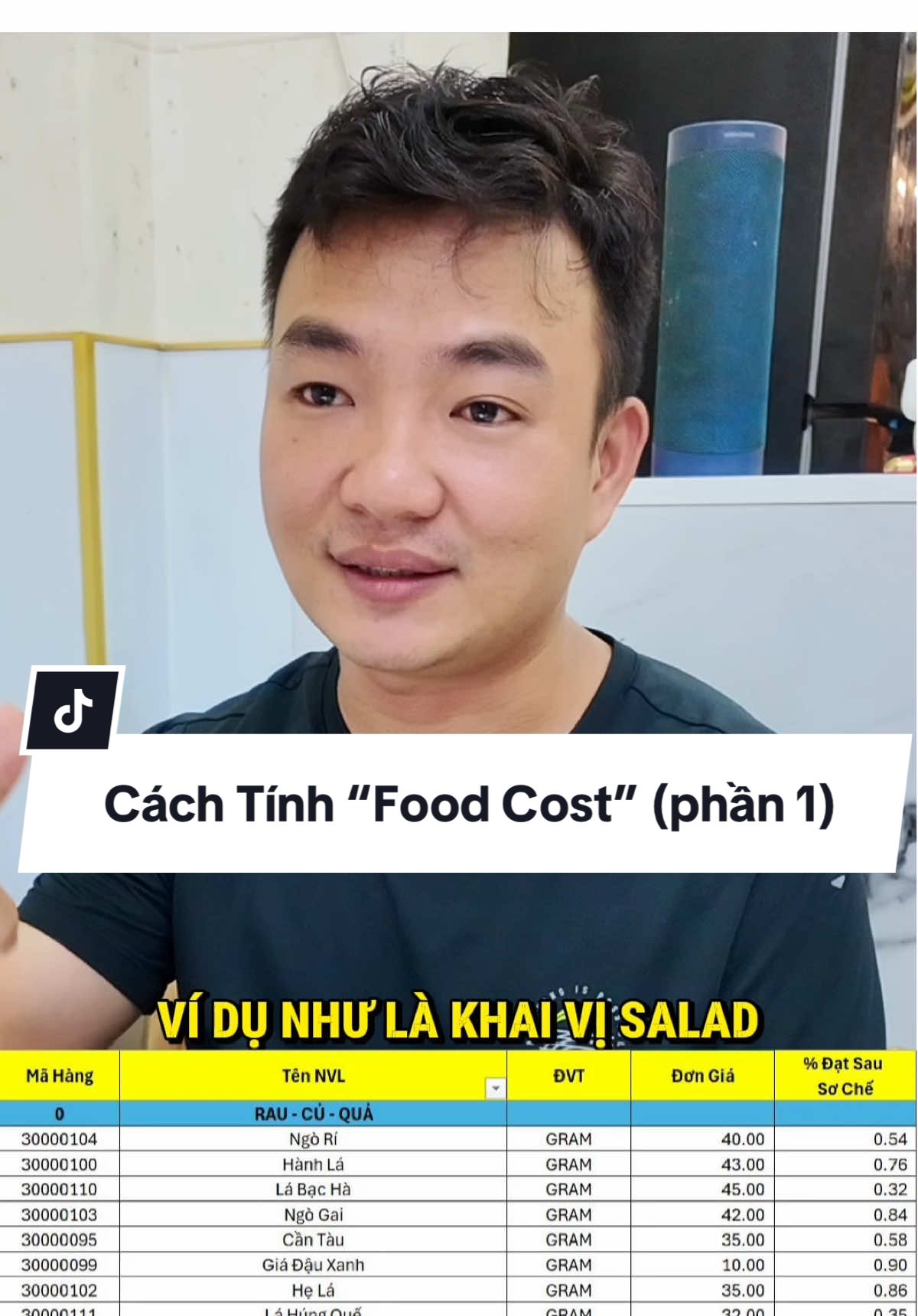 Tạo Bảng Tính “Food Cost” Cho Món Ăn #aroythai #ngộthái #xuhuong #hutieusaigon #LearnOnTikTok 