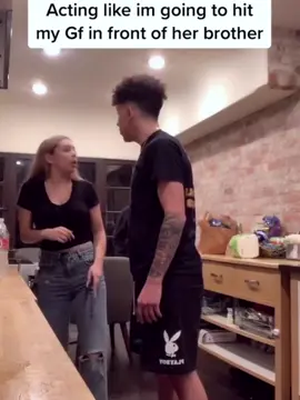 They say if you pretend to jump at your girl and she flinches, you’re an abusive BF #funnyvideos #couplecomedy #fyp #couplegoals #usa
