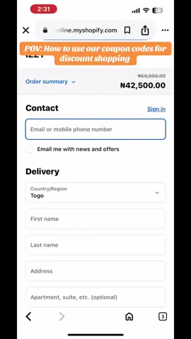 How to use our coupon codes for discount shipping #creatorsearchinsights 