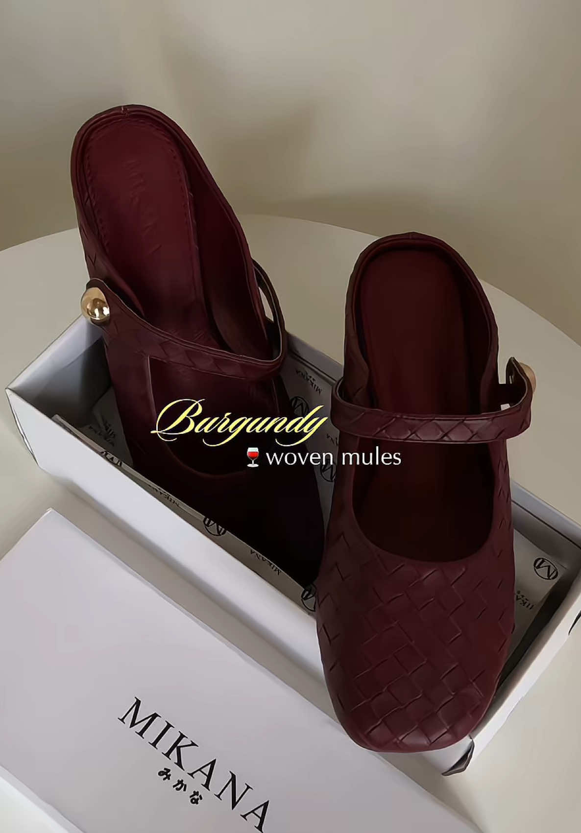 @Mikana izumi burgundy woven mules #mikanashoes #flatshoes #mules 