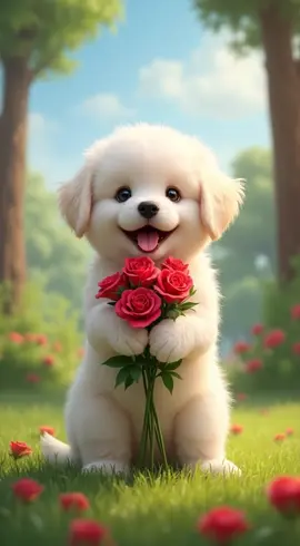@cute puppy 🐶 🌹  #fluffy #puppy #dog #cutepuppy #kesfet 