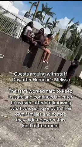 Guest arguing with staff at RIU Palace day after Hurricane #jamaicatiktok #jamaica #hurricanemelissa #travelchaos 
