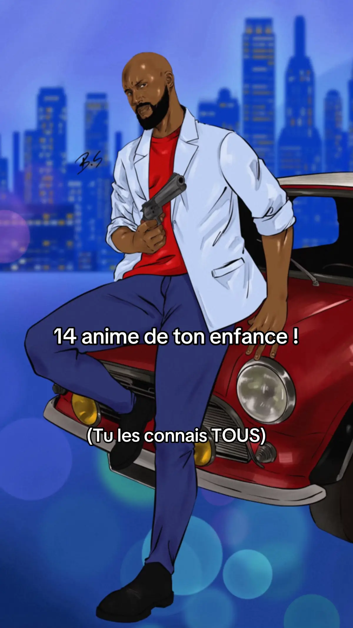 On continue avec une petite liste d’anime qui parlera à une génération un tout petit peu plus jeune que celle qui m’a réclamé GOLDORAK et Capitaine Flam 😂 j’espère que vous aimez bien mon dessin de Moi en Ryo Saeba (Nicky Larson) fait par le GOAT @The Sky’Z Walker ! merci encore pour cette œuvre que tu m’as dessiné famille 🥹!  On dépasse les 1400 follow ! J’vous remercie. J’découvre la plateforme dans son utilisation, et réussir en 1 mois à réunir quelques mille passionnés autour de l’animation, c’est quelque chose de beau pour moi.  Essayons d’aller plus loin ensemble et partons pour un autre voyage dans le temps! #ptp #retroanime #annees90 #annees2000 #annee80 