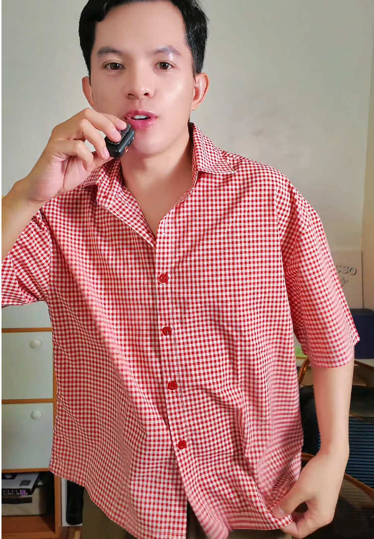 Fine-checkered Boxy Cropped Polo for Men 